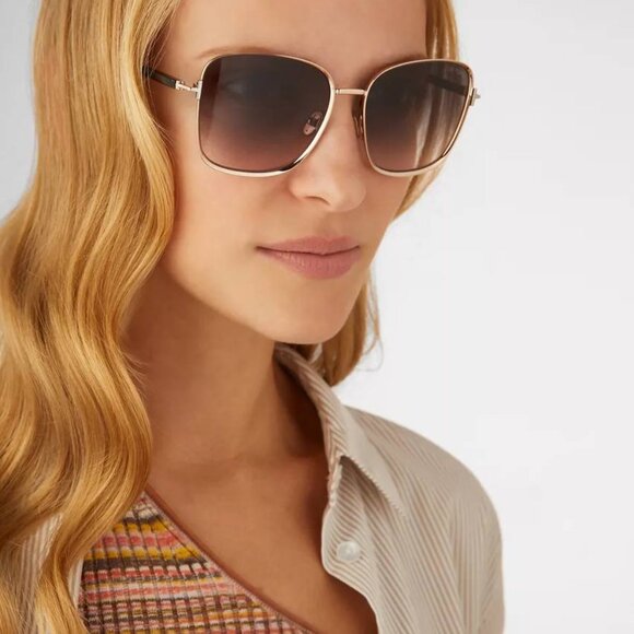 Tom Ford FT1029 32E Square Sunglasses – Rose Gold main image 5